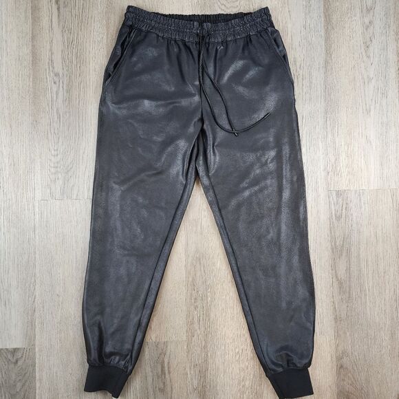 Maison d'Amelie Faux Leather Pull On Jogger Pants size S - Picture 1 of 7
